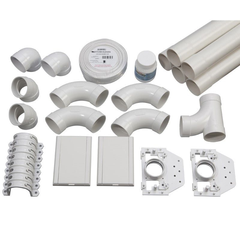 2 point ducted vacuum pipe installation kit