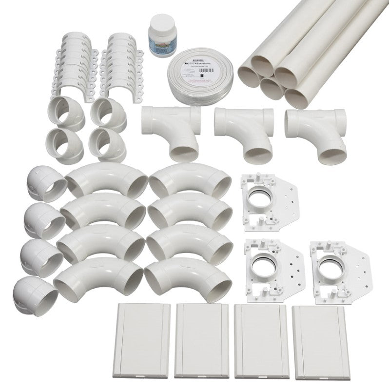 4 point ducted vacuum pipe installation kit