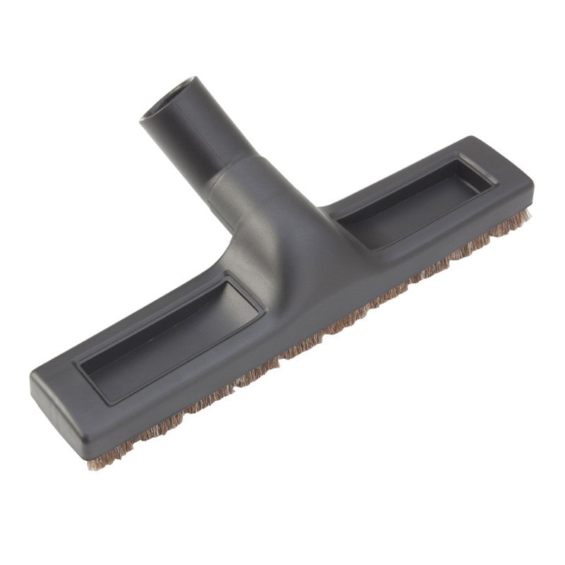 Vacuum hard floor brush with natural bristle and wheels
